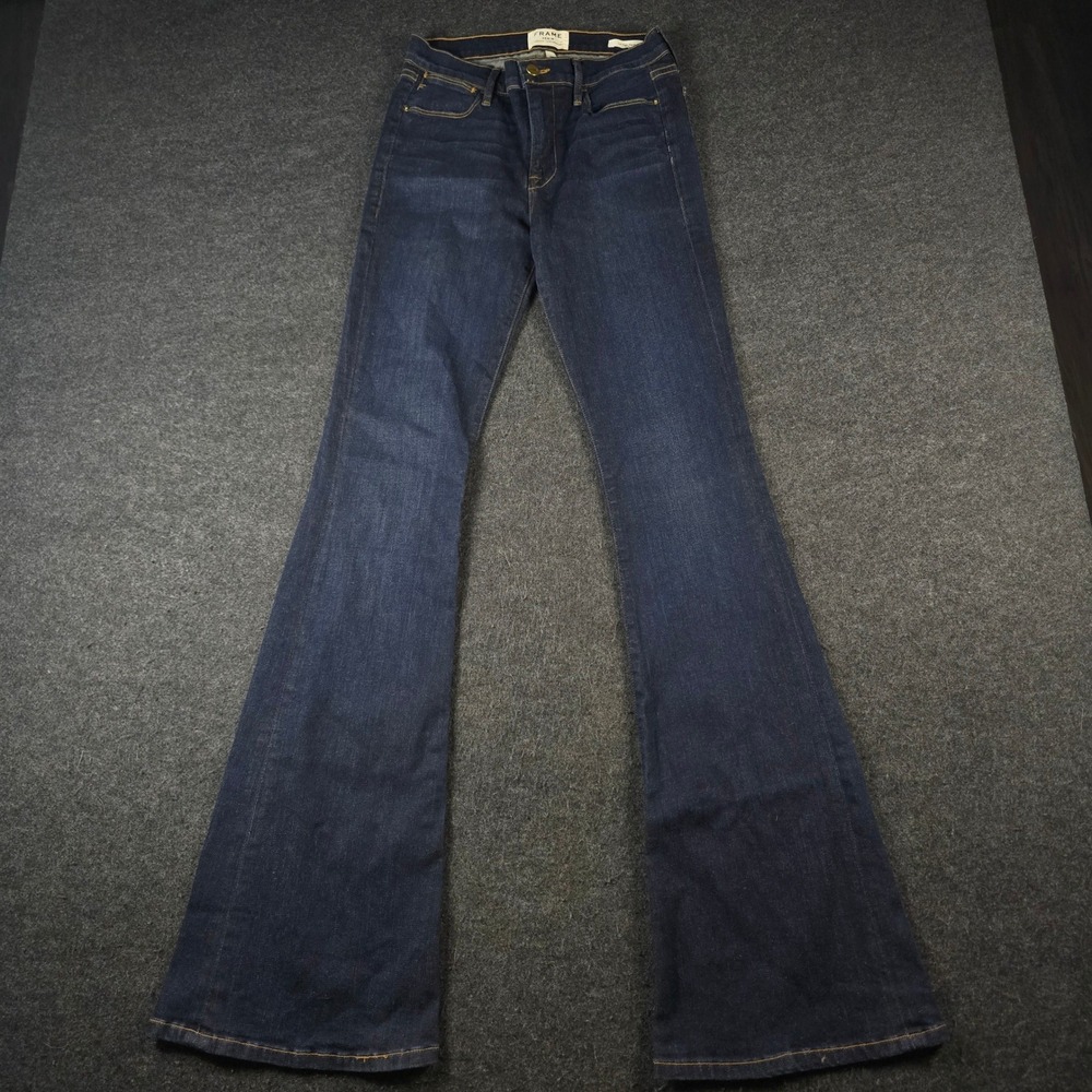 Frame Denim Le High Flare Jeans Dark Wash Sutherland Women's 28 (Fits 27x35)